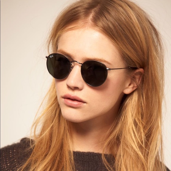 ray ban round flat sunglasses